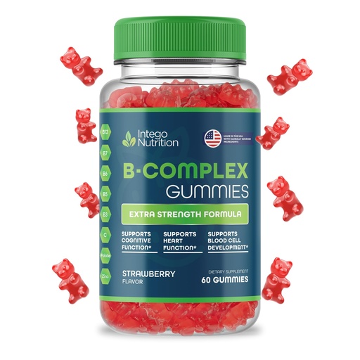 [BRSWGAQ6BUHAMGY3] Vitamin B Complex Gummies for Adults, B Complex Vitamin Supplement for Women and Men, B Vitamins Complex Gummies for Energy and Brain Health, Natural Strawberry Flavor, 60 Count