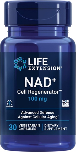 [BRSWIHAZDMGQYF3M] Regenerator de celule NAD+ 100 mg - NIAGEN Nicotinamidă Ribozidă Formula - NAD Supliment pentru metabolizare celulară sănătoasă, anti- îmbătrânire şi longevitate - Gluten gratuit, non- GMO, vegetarian - 30 capsule