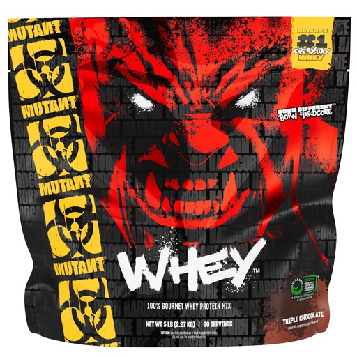 [BRSWIGALBINBEYL4] Mutant Whey – 100% Whey Protein Powder Shake, Gourmet Taste, 22g of Protein, Fast Absorbing, Easy Digesting, 5lbs - Triple Chocolate