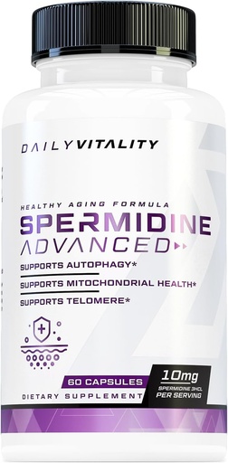 [BRSROBDROUFBACIU] Cutler Beslenme Gelişmiş Yüksek Aborpsiyon Spermidine Supplement% 99 Standartlaştırılmış Spermidine Supplement for Men & Women for improve Longevity Heart Health Telomere and Brain Support (60 hizmet)