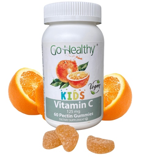 [BRSWG2T7DIPGMFYY] Go Healthy Kids Vitamin C Gummies – Immune Support Gummy Vitamins for Kids & Toddlers, Kosher, Halal, Tasty Orange Flavor, Pectin-Based, Gelatin-Free, Vegan, Non-GMO, Gluten Free - 60 Servings