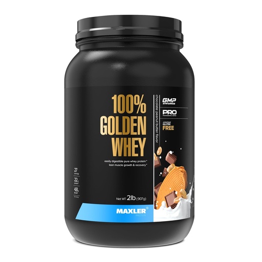 [BRSWECQZDIMQGE3D] Maxler 100% Golden Whey Protein - 22g of Protein per Serving - Whey Protein Powder for Pre Post Workout - Fast-Absorbing Whey Concentrate, Isolate & Hydrolysate Blend - Chocolate Peanut Butter 2 lb