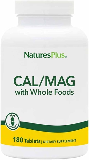 [BRSWIY3QB4OROE3I] NaturesPlus Dzīves avots Cal/Mag Mineral Papildinājums- 500 mg Kalcijs, 250 mg Magnijs, 180 Veģetārās tabletes - Viss uztura bagātinātājs, veicina kaulu veselību - bez lipekļa - 90 Kalpo