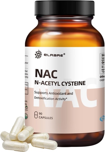 [BRSRAYYEBMHWK3TH] N-Acetyl-L-Cysteine (NAC) Supplement 450mg,Antioxidant,Promotes Liver&Kidney Detox,Supports Respiratory Health and Immune Function,90 Capsules
