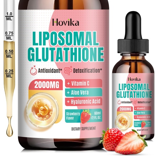 [BRSRAGL2AVYA4CT7] Liposomal Glutathione Supplement 2000mg, Liquid Glutathione Drops with Vitamin C, Master Antioxidants for Immune System, Aging Defense, Skin Health, Liver Detox-Superior Absorption, Strawberry 2 Fl Oz