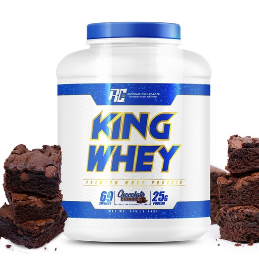 [BRSWKEY3AEOWIFDG] Ronnie Coleman Signature Series Whey Concentrate + Isolate Protein Powder, Pre Workout Shake Mix for Lean Muscle Support, Low Sugar Supplement for Women & Men, Chocolate Brownie Flavor, 5 lbs