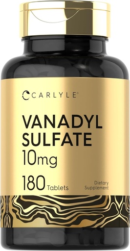 [BRSRMHAHCRYQMAY4] Carlyle Vanadyl Sulfate 10mg | 180 Tablet Capsules | with Chromium Picolinate | Vegetarian, Non-GMO, Gluten Free Supplement