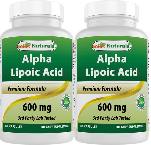 [BRSW2AQPAECQAG33] Best Naturals -- Alpha Lipoic Acid (ALA) - 600 mg (120 Count (Pack of 2))