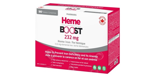 [BRSWY2QCOF7Q4CDG] Hemeboost 11.6 mg (232 mg Heme Iron Pills), High Potency Iron Supplement for Women & Men, High Absorption & Gentle on Stomach, Safe for Use in Pregnancy, 180 Tablets (Pack of 3)