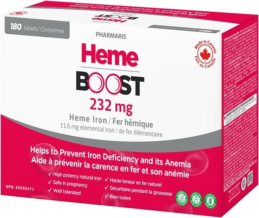 [BRSWY2QCOF7Q4CDG] Hemeboost 11.6mg (232mg Heme Iron) I 180 Tablets | High Potency Natural Iron Supplement I High Absorción & Gentle on Stomach I pílulas de ferro para adultos e seguro para uso no embarazo (3)