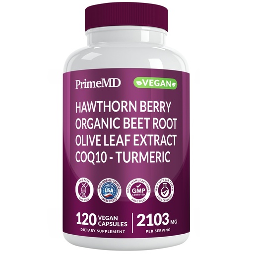 [BRSRO2Y5BUFREH3Z] 26-in-1 Nitric Oxide Supplements for Men & Women 2103mg - Beet Root Capsules with CoQ10, Blood Pressure Supplements with Hawthorn Berry, Turmeric & Garlic - Heart Health Supplements (120 Count)