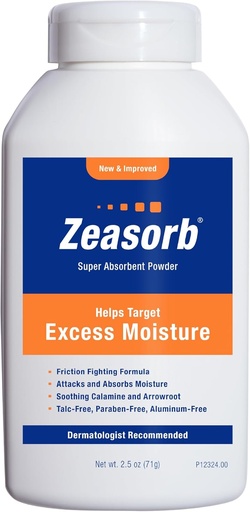 [BRSW2ZYFOUPAY3LV] Prevención de Zeasorb, Super Absorbent Exceso de po de humidade para evitar chafing & Itching, 2.5 Oz