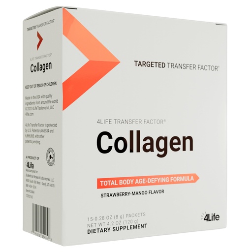[BRSWGCD5OB6QOEQ4] 4Life - Transfer Factor Collagen - Collagen Powder Supplement with Vitamins A, C, E, Biotin, Supports Skin, Hair, Elasticity, and Healthy Skin Support - 15 Pack