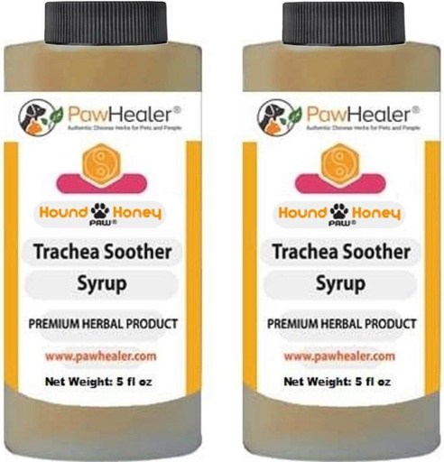 [BRSWGYI7AECAYADL] PawHealer Trachea Soother Syrup 2PAK Hound Hound Med - naravni zeliščni remedy za simptome kolapsirane Trachea - Okusi dobri - enostaven za uporabo (5 fl oz/ea) ...