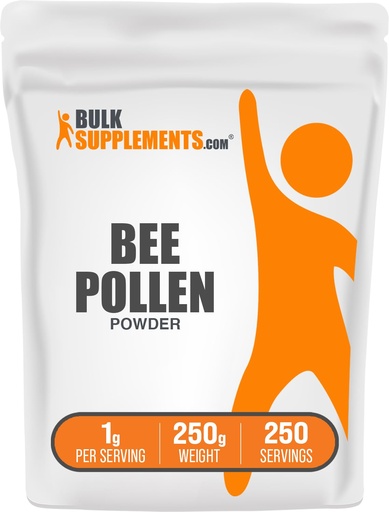 [BRSWKEY7A54BK2LC] BulkSupplements.com Bee Pollen Powder - Superfood Supplement, Bee Pollen Supplement, for Immune Support - Gluten Free, 1g per Serving, 250g (8.8 oz) (Pack of 1)