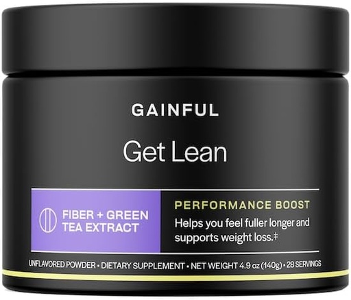 [BRSRAGT4CN5AY334] Gainful Get Lean Performance Boost, Green Tea Extract Fiber Supplement, Powder Drink Mix for Gut Health, FiberSMART from Cassava Root, High Fiber Antioxidant Rich Formula, Unflavored, 28 Servings