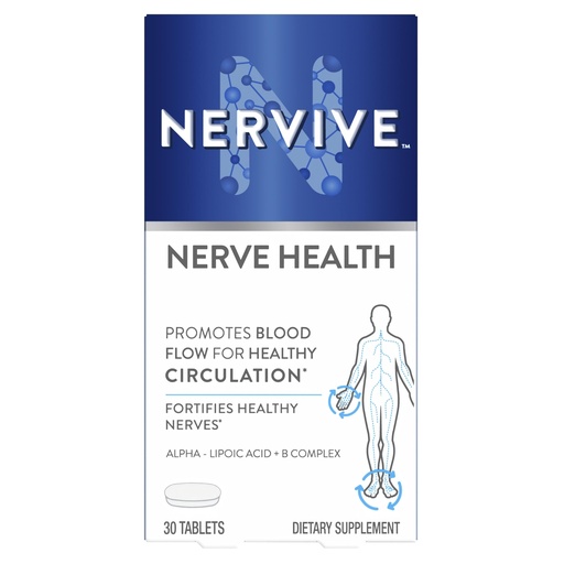 [BRSWYHACBYMA4C32] Nervive Nerve Health, Alpha Lipoic Acid, Fortify Nerve Health, Healthy Nerve Function, Healthy Blood Circulation, Supplement, Tablet, 30 Tablets