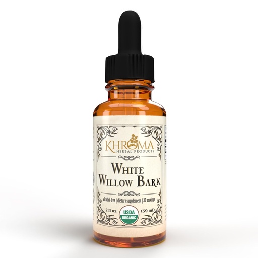 [BRSROGINOF6BG3LP] Organic White Willow Bark 30 Servings - 800 MG Per Serving - 2 FL OZ Liquid in a Glass Bottle - Salix Alba