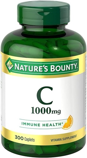[BRSWYCY2O4JQMDLB] Nature 's Bounty Vitamin C 10000mg, Support Immune and Antioksidant Health, Vitamin C Suplemen, 1 Per Hari, 300 Caplet Vegetarian