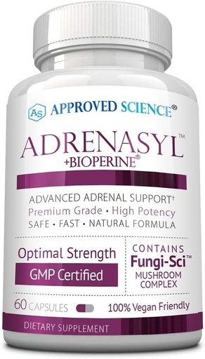 [BRSWYAQ5OUGWKCQ2] Adrenasil de Ciencia Aprobado - Soporte de Gland Adrenal - 60 Cuenta - Pack de 1