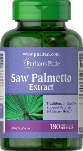 [BRSWIZQ3OV6GEFA5] Puritan's Pride Saw Palmetto Özü, Urinary funksiyası və Prostate istilik, 180 Count