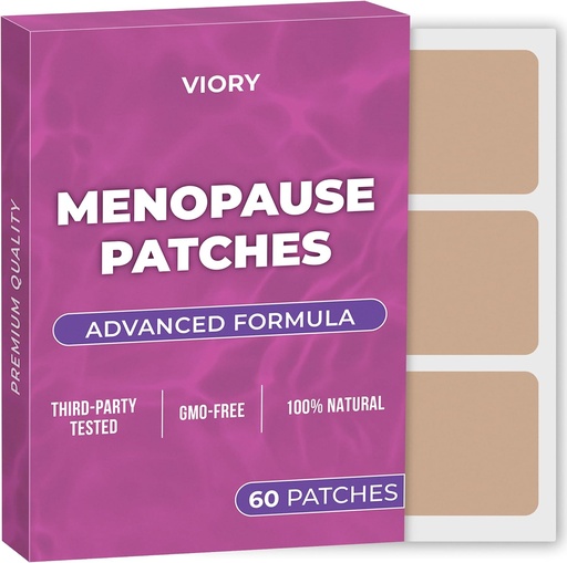 [BRSRA23RAV5AYFI2] Menopause Relief Patches (Pack of 60) - 100% Natural Patch - with Biotin, D, Turmeric Curcumin, B12 - Enhanced Formula