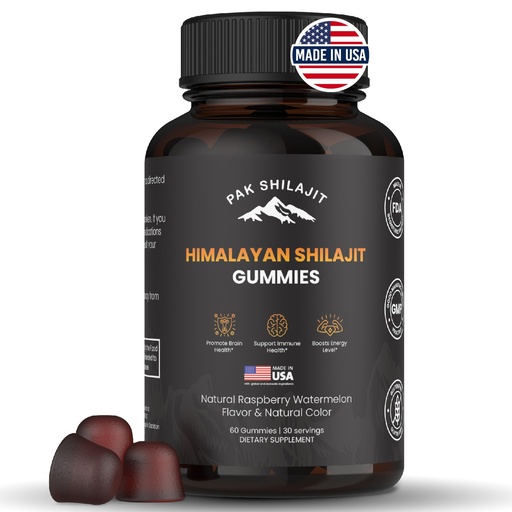[BRSRAFI5OEJQM3DJ] Pure Sundried Himalayan Shilajit Gummy for Men & Women | Organic Shilajit Gummies | Natural 85 Plus Trace Minerals Fulvic Acid | Energy, Immunity | Sugar-Free 60 Healthy Gummy