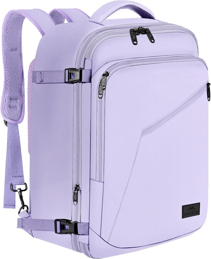 [BRSROZIOC4MA4FDF] MATEIN Carry on Backpack for Women, 40L Heavy Duty Travel Backpack Airplane Aprobado, Ampliable Simple Fashion Daypack, Regalos de viajero frecuentes, Light Purple