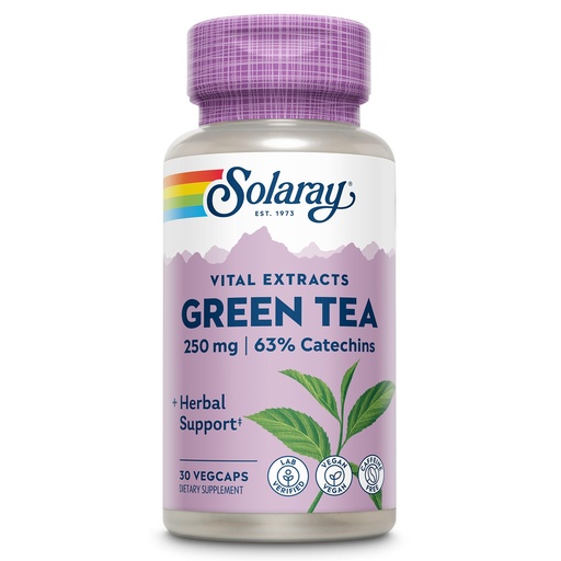 [BRSWIYQAO4GR6HA3] SOLARAY Green Tea Extract 250 mg - Decaffeinated Green Tea Extract Capsules - EGCG Supplements - Guaranteed to Contain 63% Catechins - Vegan, 60-Day Guarantee, 30 Servings, 30 VegCaps