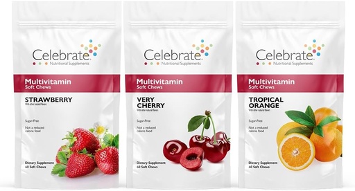 [BRSRO2YZOIMAMD3J] Celebra Bariatric Multivitamin Soft Chews - Essencials i Mines i Mines, Sugar i Guten Free - Gastric Per passa i Slevecttomia suplementari - Strawberberberberry/O shorterry (180ct)