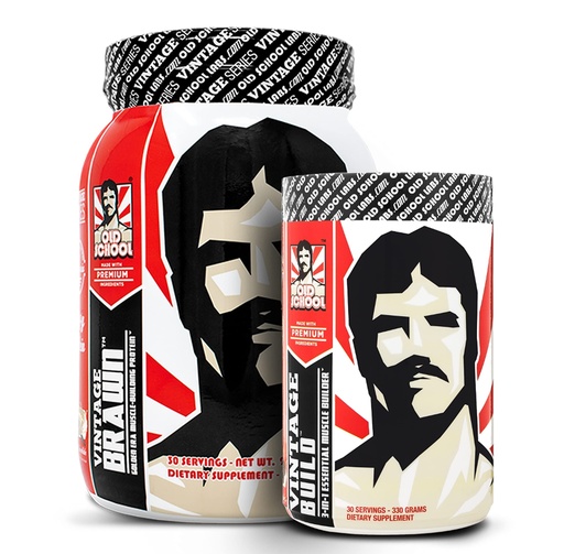 [BRSW2FQDBUNRMELV] Old School Labs Vintage Brawn Muscle Building Protein and Vintage Build Post Workout