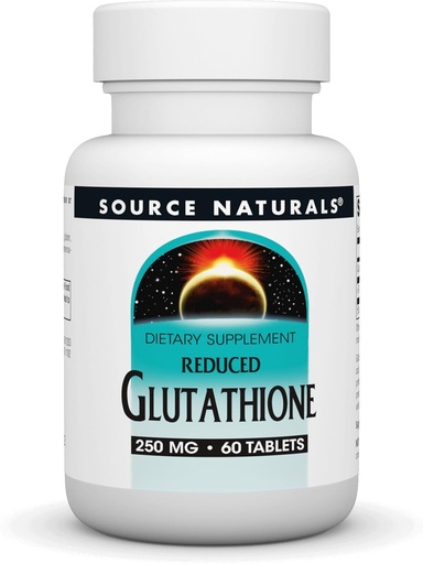 [BRSWIYQOAUAQI23M] Source Naturals Reduceret Glutathion, Antioxidant supplement til leverstøtte, 250 mg - 60 tabletter