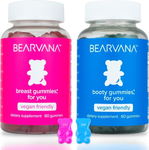 [BRSWYAIPAB6RO2A3] BEARVANA Top & Peach Support Combo Pack Gumies for Women Affairs 124; 9 Herbal Extracts including Fenugreek, Maca & Fennel Affair124; Essential Vitamins - 124; Berry Flavor - 124; 2- Pack (120 Gumies)