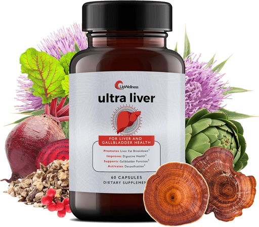 [BRSRAFD5CAOQIDLD] UpWellness Ultra Liver Supplement for Liver Support and Gallbladder Support - Powered by TMG, NAC Milk Thittle, and More - Liver Cleanse Detox & Repair - 60 Κάψουλες