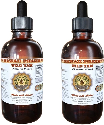 [BRSWIHQKAIGGK3DO] Wild Yam Liquid Extract, Wild Yam (Dioscorea Villosa) Tincture, Herbal Supplement, Hawaii Pharm, Made in USA, 2x2 fl.oz