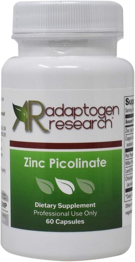 [BRSWYED4B4MA4FIY] Zinc Picolinate 30 mg | Zinc Supplement for Growth and Immune Function | 60 Capsules | Adaptogen Research