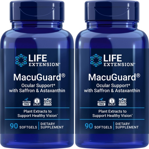 [BRSWYYA6OB5QOYIU] Life Extension MacuGuard 90 softgels (Pack of 2) with Saffron & Astaxanthin