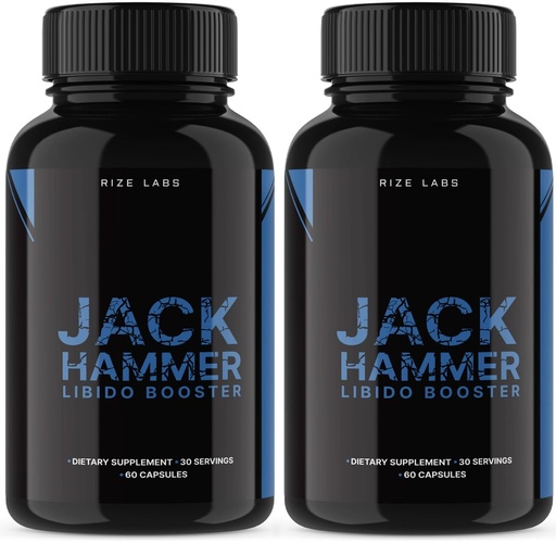 [BRSROGDQPMBAGFIV] rize labs - Jack Hammer Libido Booster Supplement for Men, Powerful All Natural Formula to Improve Performance (120 Capsules)