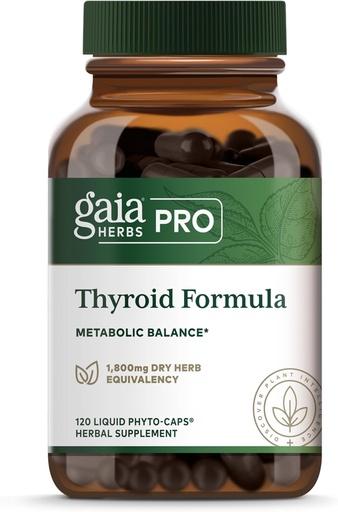 [BRSROZYQBAIBEGTO] Gaia Herbs Pro Thyroid Formula - Supports Cardiovascular & Metabolic Health - with Ashwagandha Root, Schisandra Berry, Kelp & Brown Seaweed - Vegan & Gluten-Free - 120 Liquid Phyto-Caps (60 Servings)
