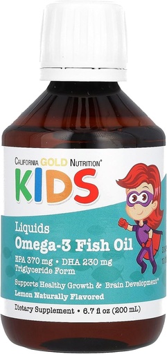 [BRSROAL3ORYG2AIY] Kalifornia Gold Nutrition Norwegian Kids Omega-3 Fish Oil, Natural Lemon, 6.7 fl oz. (200 ml)