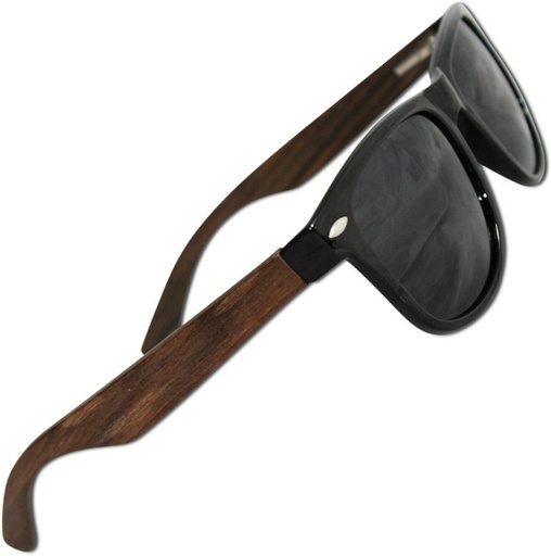[BRSWKGIICEJRSYDK] Oogliefde Gepolariseerde Zonnebrillen voor mannen en vrouwen, Glare-Free, 100 Procent Uv Blocking (100 Procent Real Ebony Wood Sides met Onbreekbaar Tr90 Plastic Front)