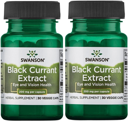 [BRSWGFD3BZYREADK] Swanson Black Куррант екстракт 200 мг 30 Вег Caps 2 пакет