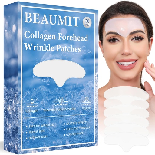 [BRSRAH3YCUGWKHTJ] Okela Forehead Wrinkle Patches Overnight 20 pcs with Collagen, Anti Wrinkle Patches, Forehead Wrinkles Beauty Treatment