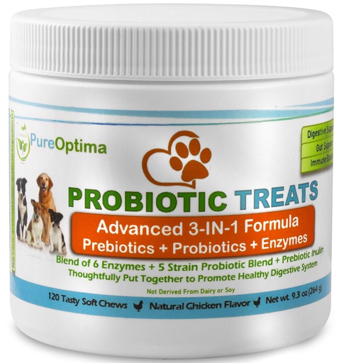 [BRSWYEI5OIIR4HLK] Probiotics Chews for Dogs, Digestive Enzymes + Prebiotics Improves Digestion, Diarrhea, Constipation, Gas, Bad Breath, Leaky Gut, Allergy Immunity Daily Supplement 120 Counts