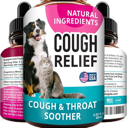 [BRSWYHQLCIBQYFLO] Kennel Cough Drops for Dogs and Cats - 2oz Pet Herbal Remedy - Throat Soother - Homeopathic Respiratory Support - Dry, Wet & Barky Pet Cough and Cat Asthma, Sinus Congestion Treatment - Made in USA