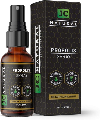 [BRSWYFILDIFAMC3U] Propolis Throat Spray - Ur disolbagarria, alkohola doan. Organismo kaltegarriak, antioxidatzaile ahaltsuak, JC Natural x CGM Labs-en oz 1