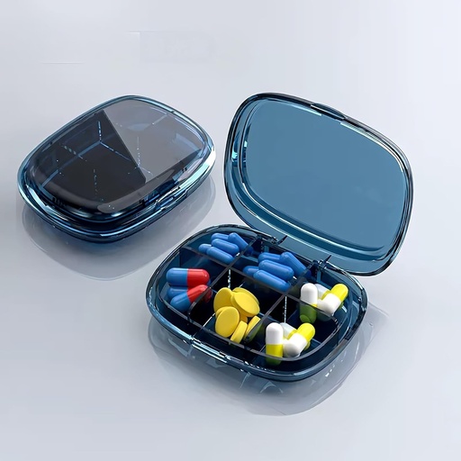 [BRSROGQPB4FQGYDL] Daily Pill Organizer, 6 Sammenligninger Portable Pill Case, Portable Pill Dispenser, Moisture-Proof Travel Pill Box å holde kosttilskudd, vitaminer, Cod Liver Oil og medisinering... (Clean-Blue)