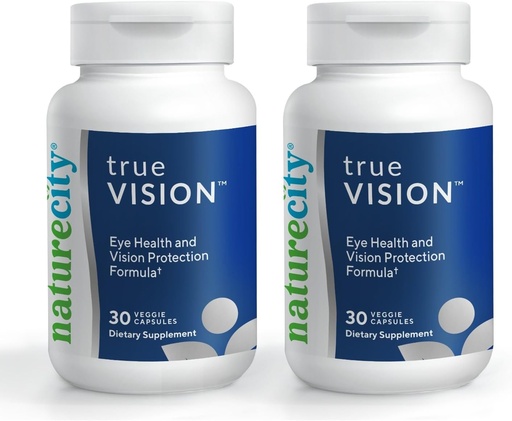 [BRSWGHA6DF5BACTU] NatureCity True-Vision Eye Health Supplement - Lutein e Zeaxanthin com alta potência Saffron 20mg - Blue Light Protection, Support Visão Central e Noite (60 Cápsulas Veggie)