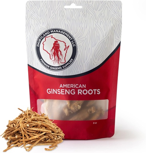 [BRSW2CT7BMFWG3QY] Dairyland American Ginseng Roots Prongs - 8 oz Pack of Wisconsin Ginseng Root - Authentic American Ginseng Prong - Non-GMO, Gluten Free Whole Ginseng - Use This Herbal Supplement in Soup, Tea, Congee