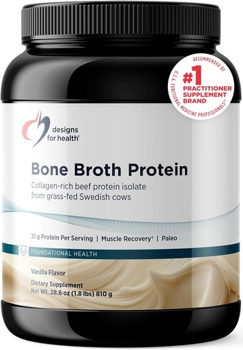 [BRSWKZDZOF6BMG3C] Diseños para Bono de Salud Broth Protein Powder – 21g Grass-Fed, Collagen-Rich Beef Protein Isolate – Vanilla, Paleo, Non-GMO, Dairy-Free (30 Servimientos / 810g)